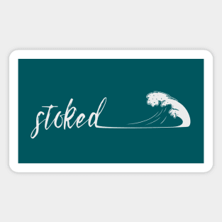 Stoked. Minimalistic Wave Inspirational Surf Aesthetics Magnet